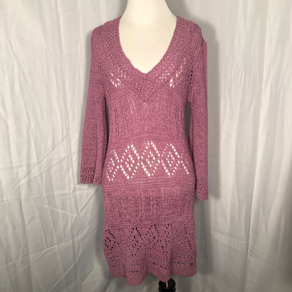 BCBG MaxAzria Pink Long Sleeve Knitted Dress